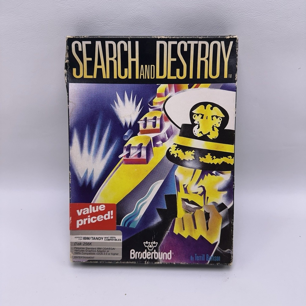 Search And Destroy Broderbund IBM PC TANDY BOX ONLY NO GAME Vintage